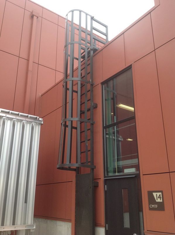 A fire escape on the side of a building