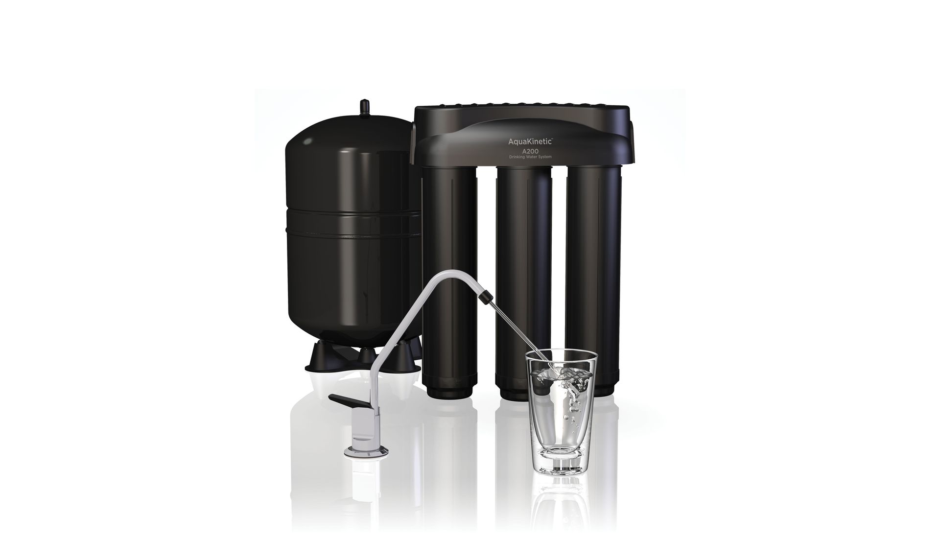 Black drinking water system filtration.