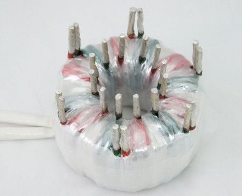A circular object with a bunch of wires coming out of it
