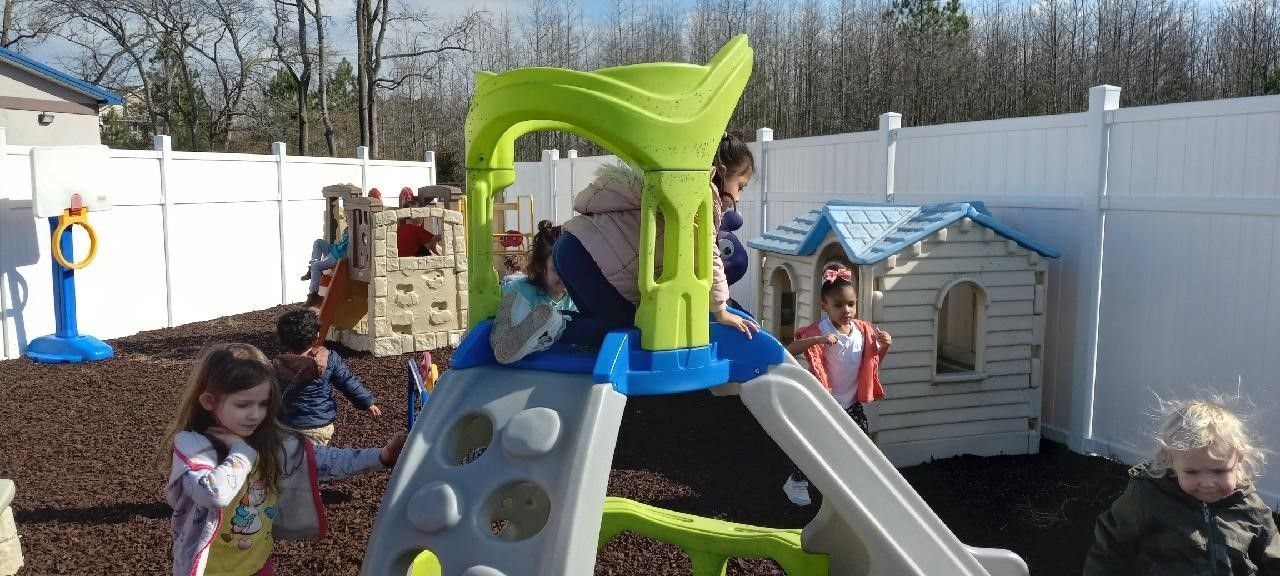 Children in the playground area