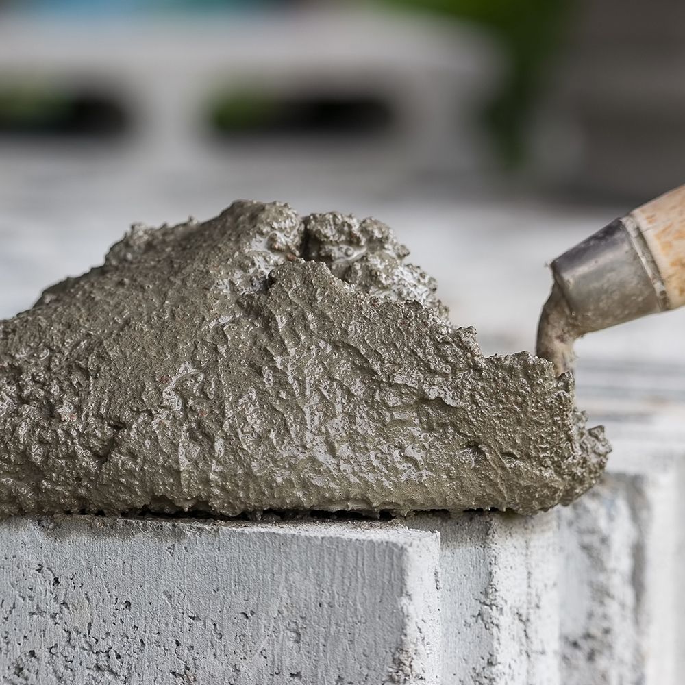 A trowel with mortar