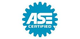 ASE Certified logo in blue and white.