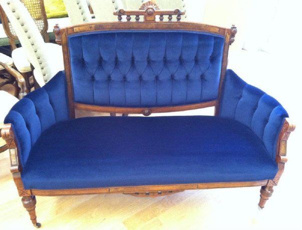 Antique blue couch