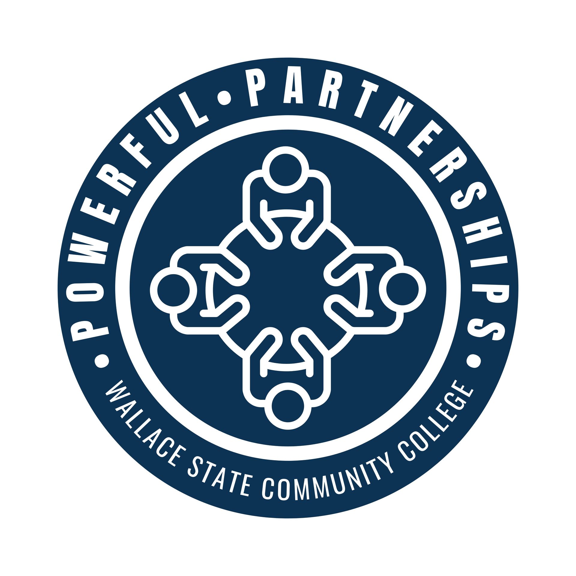 Logo for Wallace State Community College: Blue circle with white text 