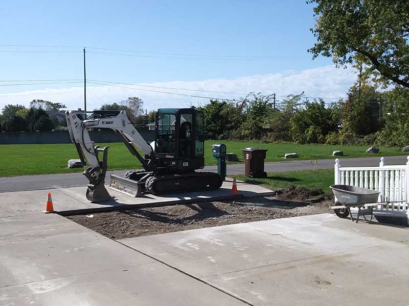 excavator on the site