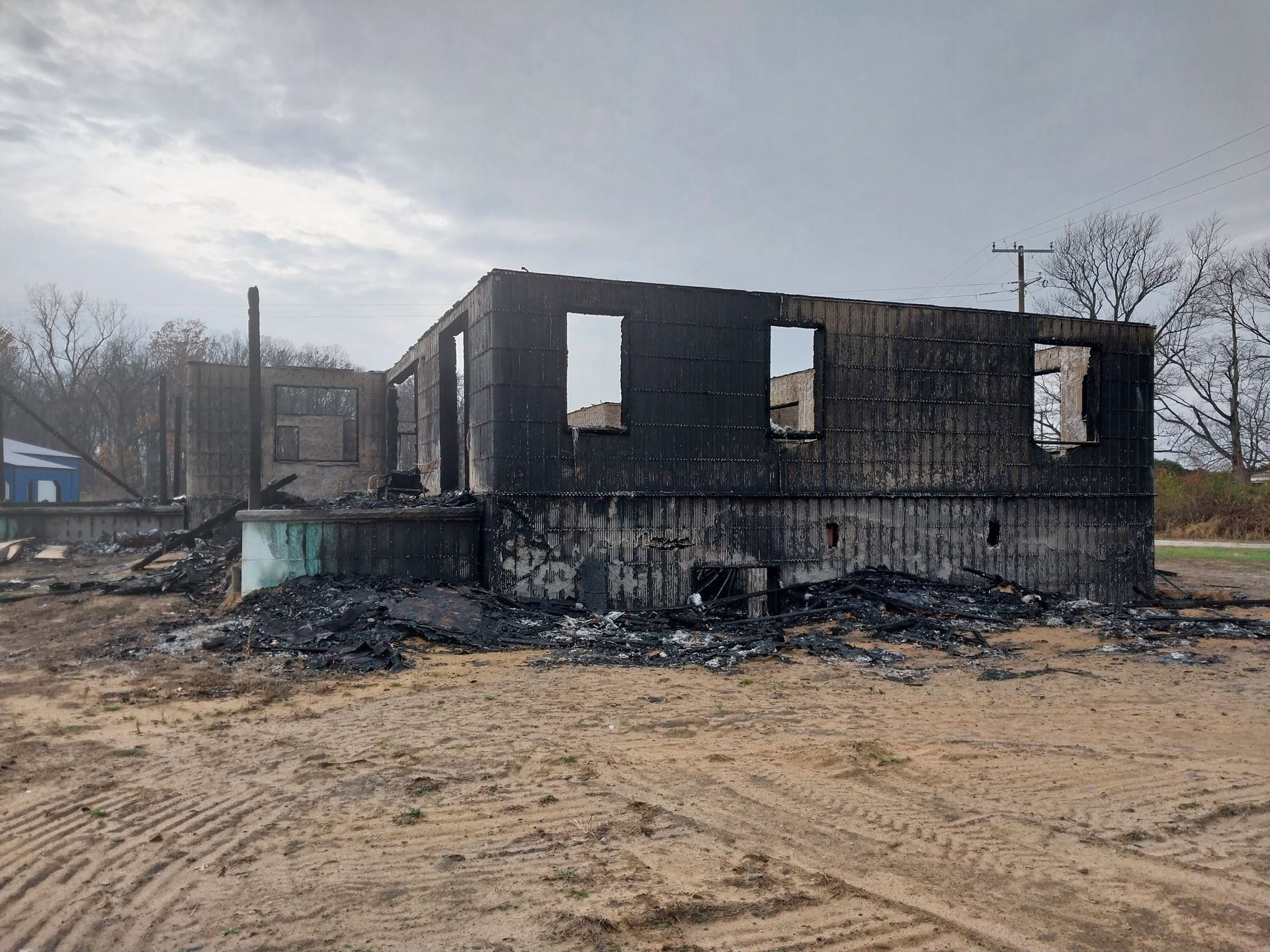 Foundation damaged by fire