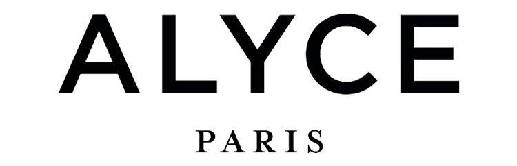 Alyce Paris logo, black text on white background.