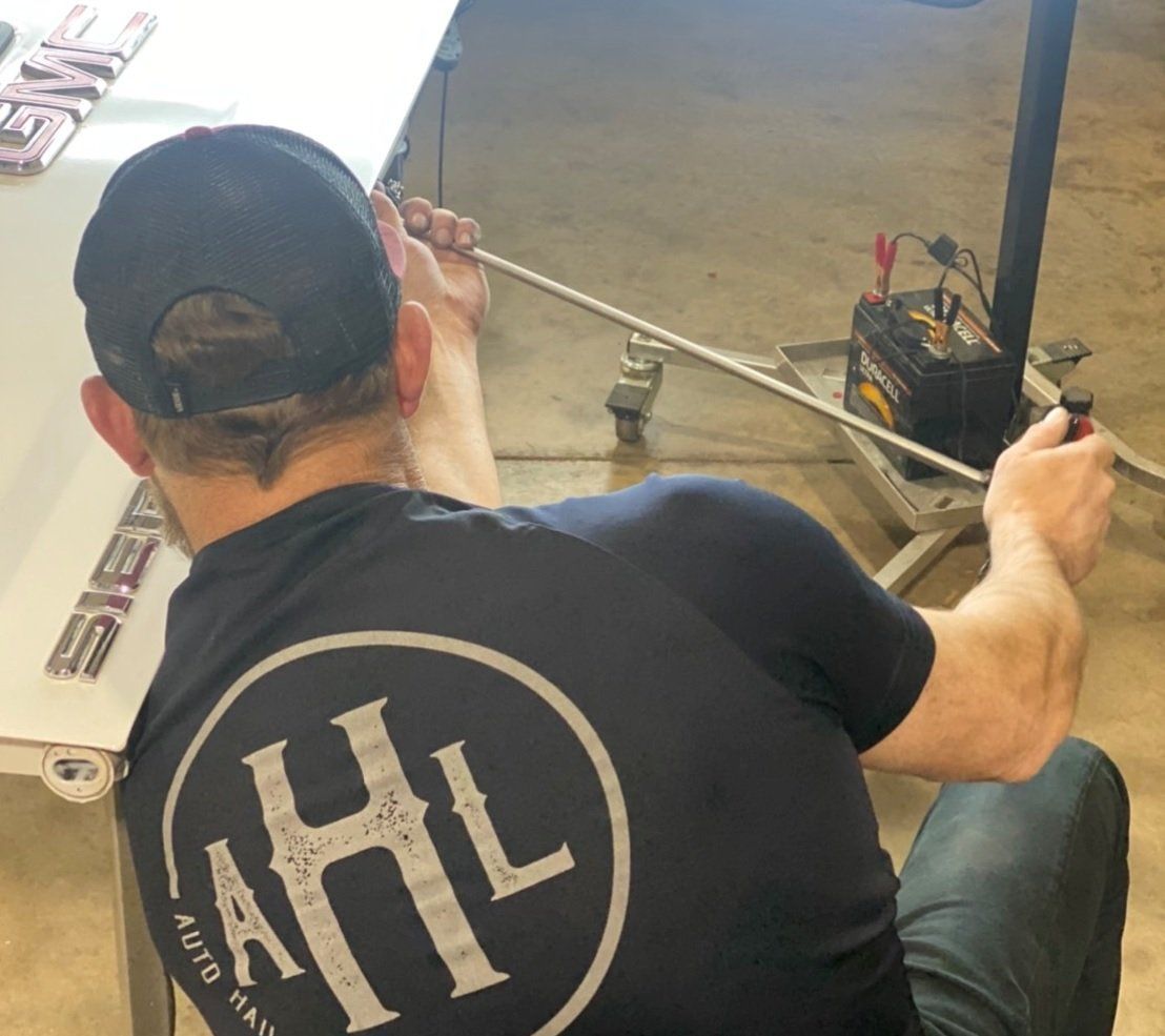 Man in black shirt with 