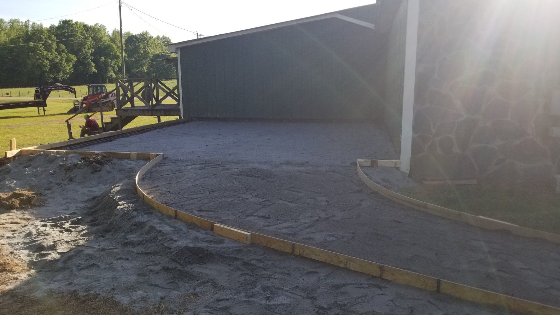 Grading for concrete driveway