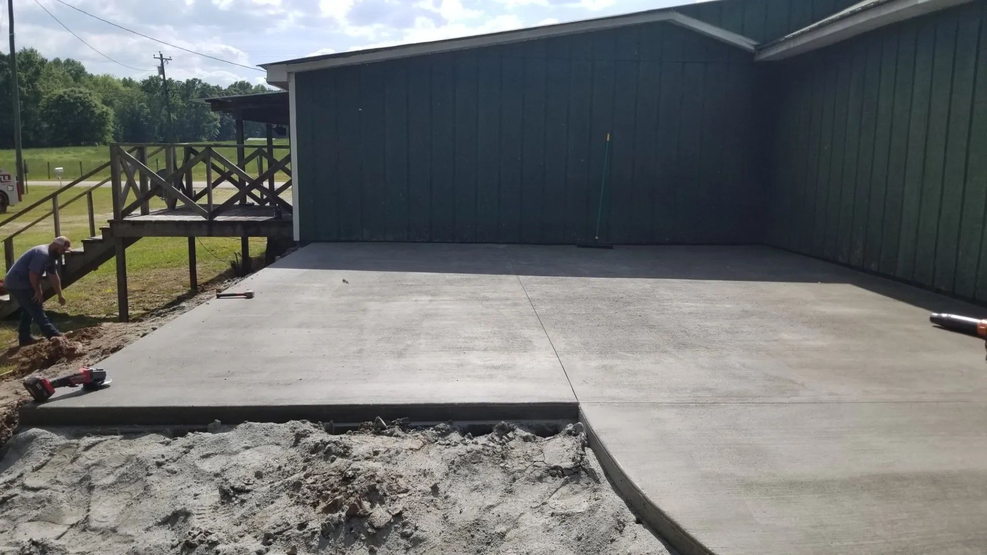 A house with concrete slab