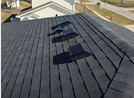 A roof with a lot of vents on it