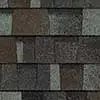 A close up of a row of shingles on a roof.