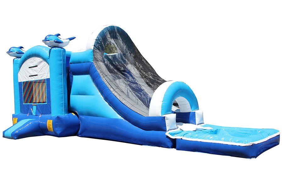 5-in-1 Dolphin Combo Bouncer with Slide