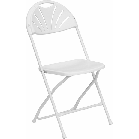 White fan back chair