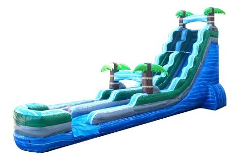 22' Blue Marble Tropical Wet & Dry Slide
