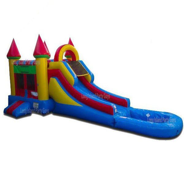 Rainbow Castle Combo Bounce House Front View