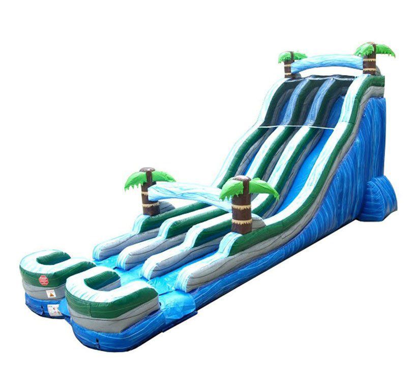 24' Blue Marble Double Lane Side View