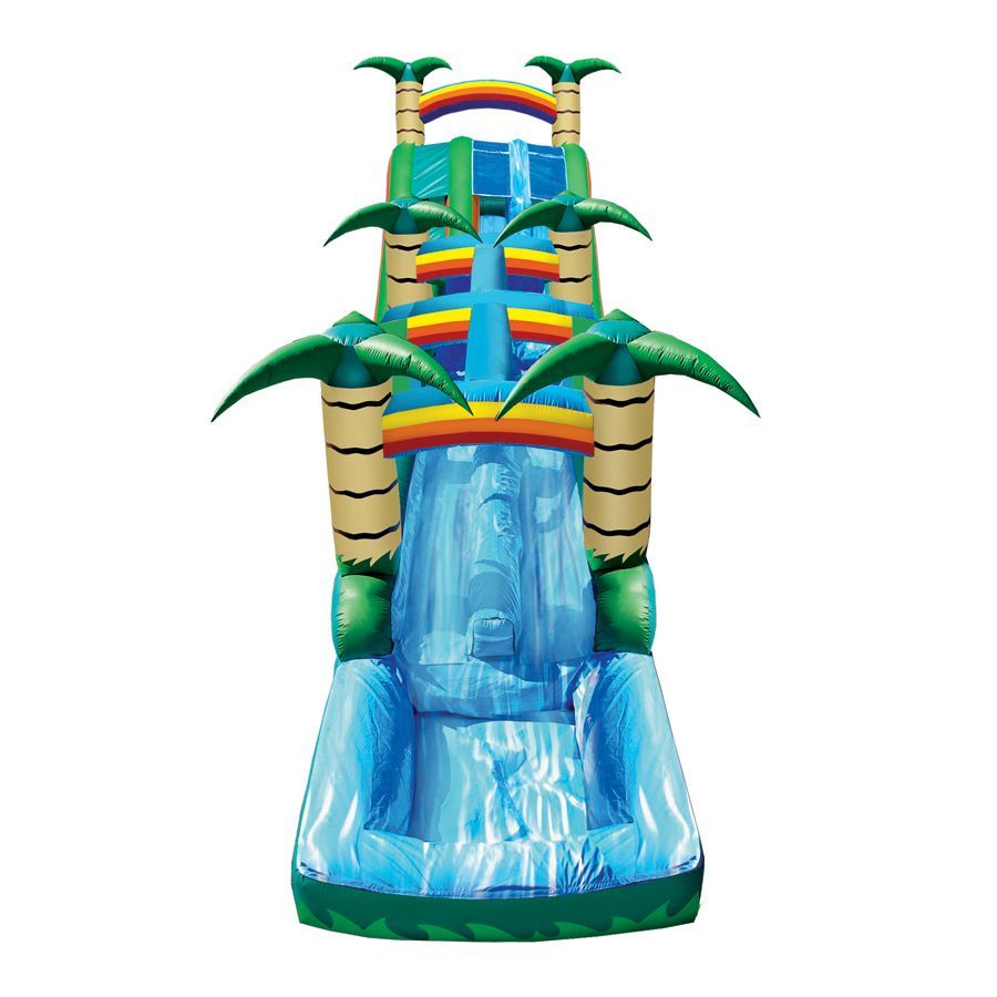27' Tropical Water Slide with Slip and Slide Front View