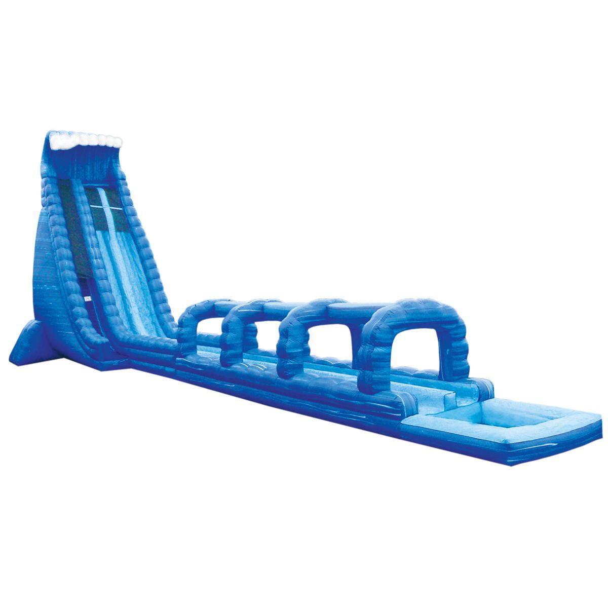 32' Blue Crush Water Slide with Slip and Slide Side View