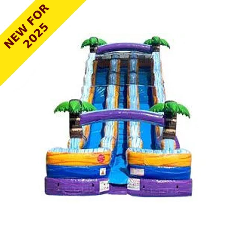 Tropical purple marble double lane water slide