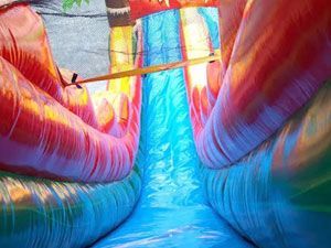 Single lane fire marble water slide