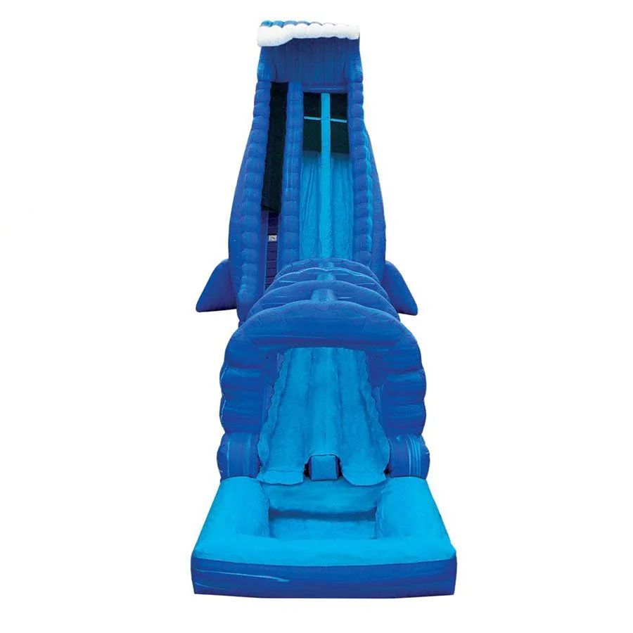 32' Blue Crush Water Slide with Slip and Slide Front View