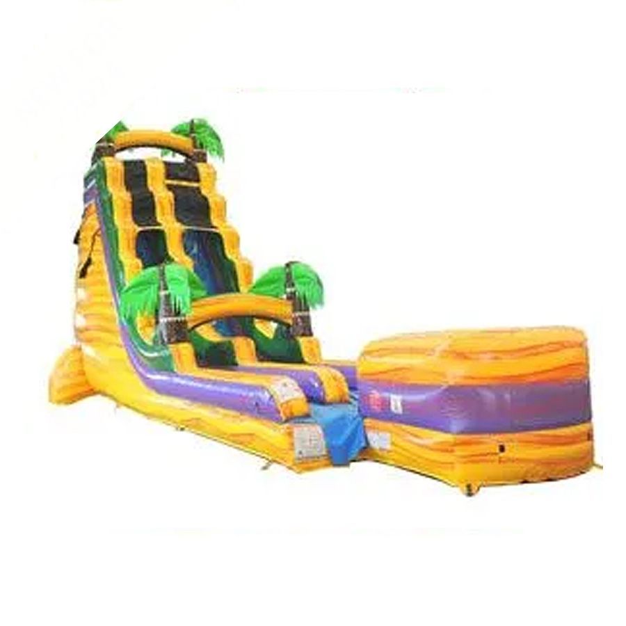 22’ Tropical yellow marble single lane water slide