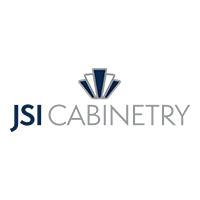 JSI Cabinetry logo with blue and gray text and a stylized cabinet icon