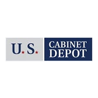 U.S. Cabinet Depot logo in blue and gray with red stars