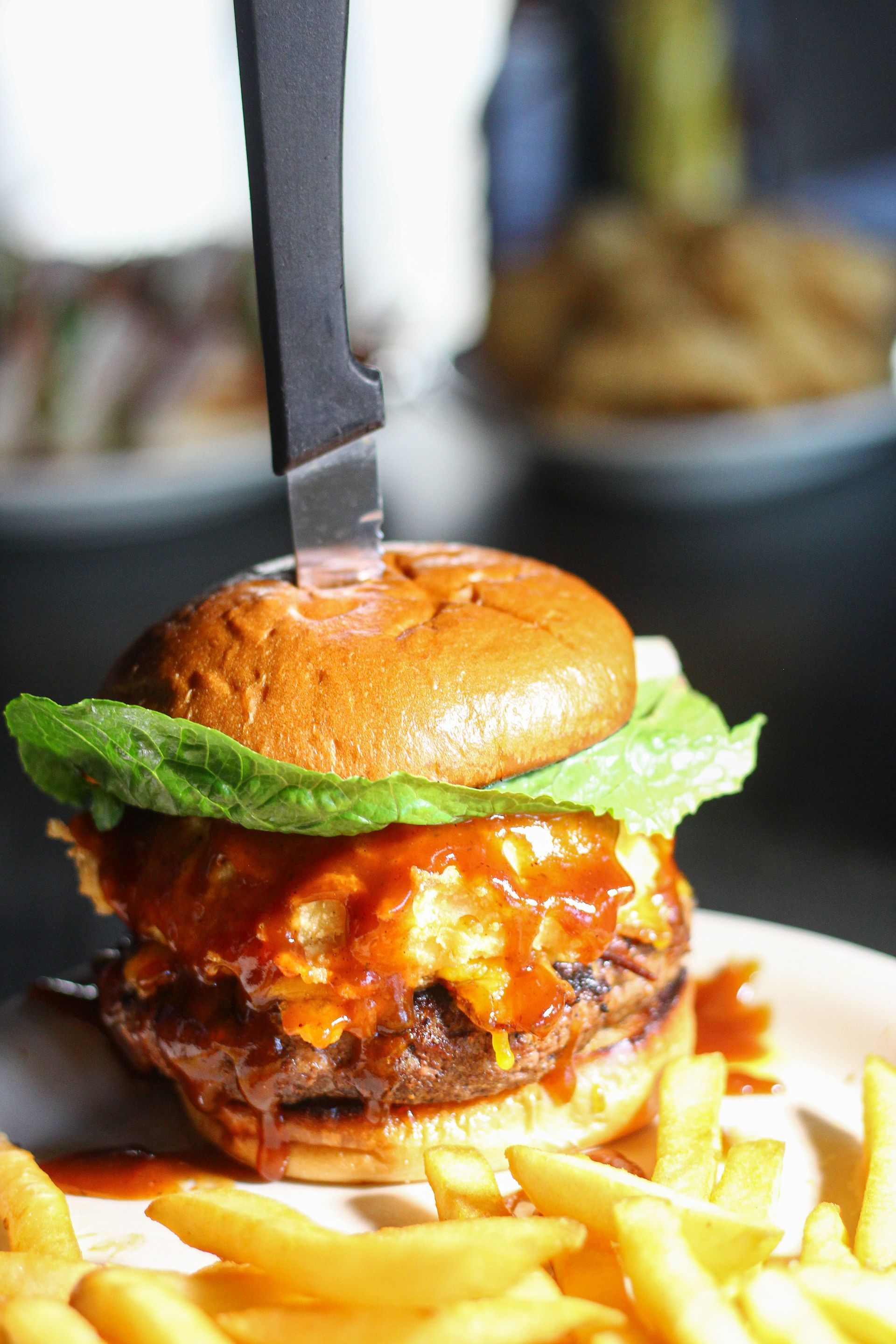 Hamburger & Fries plate
