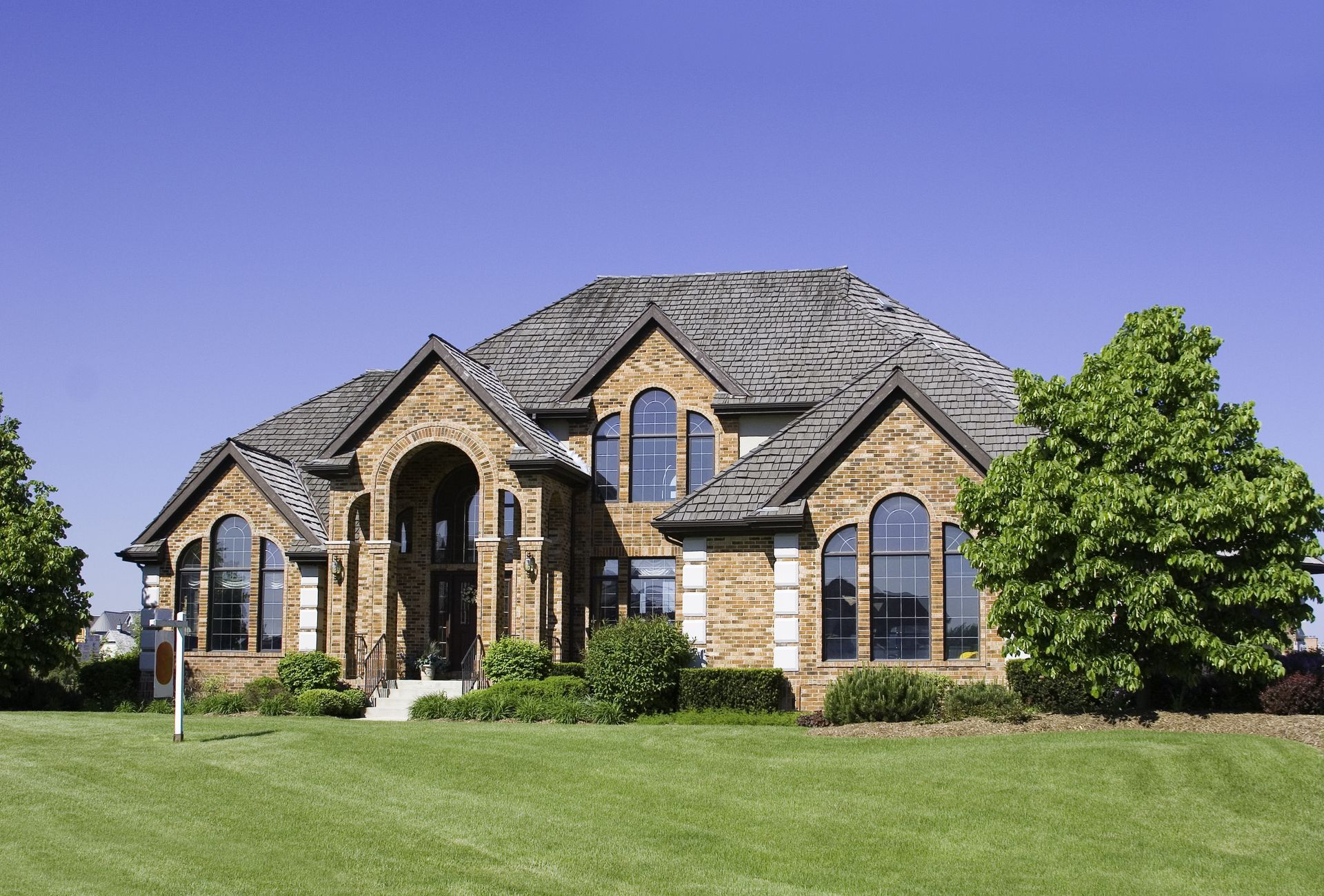 A large house with a lot of windows