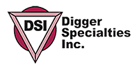 Logo for Digger Specialties Inc.: A white triangle inside a maroon circle with
