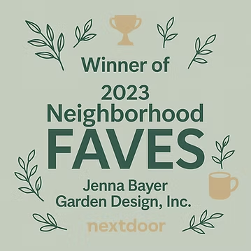 Winner of 2023 Neighborhood FAVES award for Jenna Bayer Garden Design, Inc. with Nextdoor logo