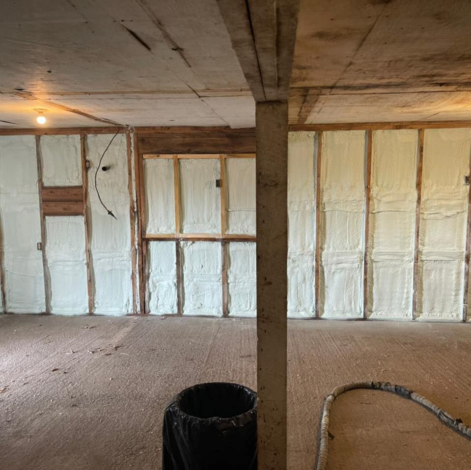 A room with a lot of insulation on the walls
