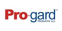 The logo for pro-gard products llc is red and blue.