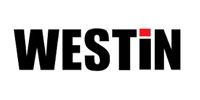 A black and red logo for westin on a white background.