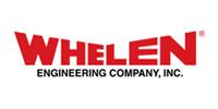 The logo for whelen engineering company , inc. is red and black.