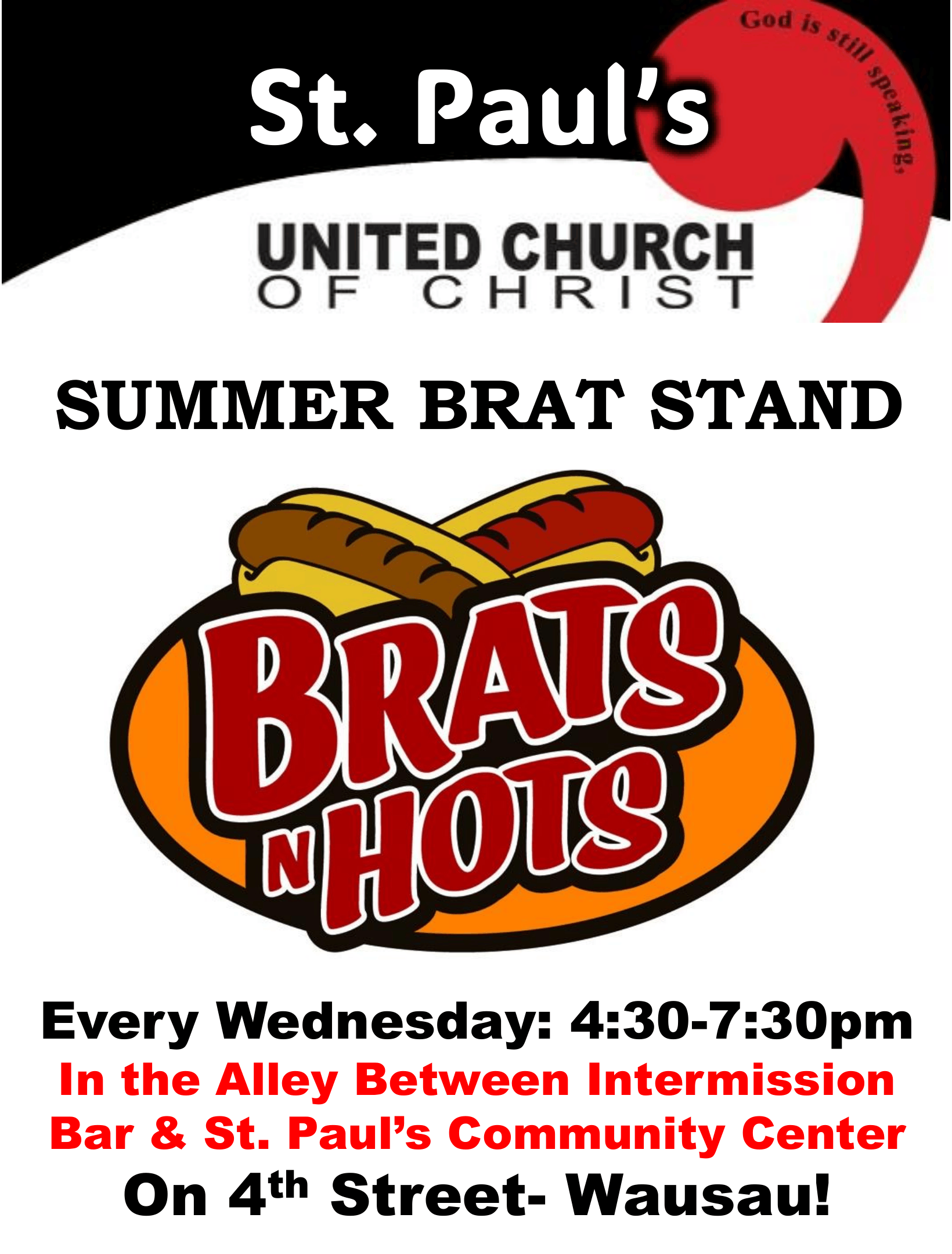 St. Paul’s United Church of Christ summer brat stand flyer.