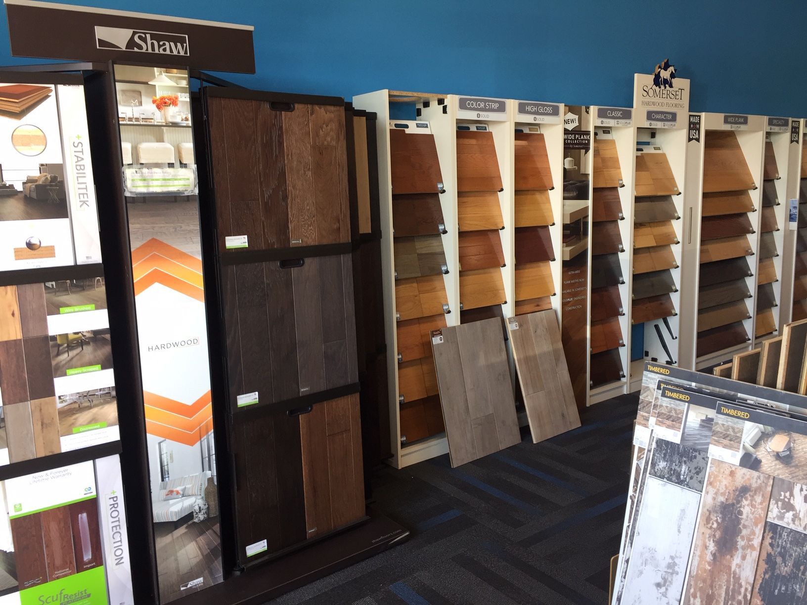 selection of flooring swatches