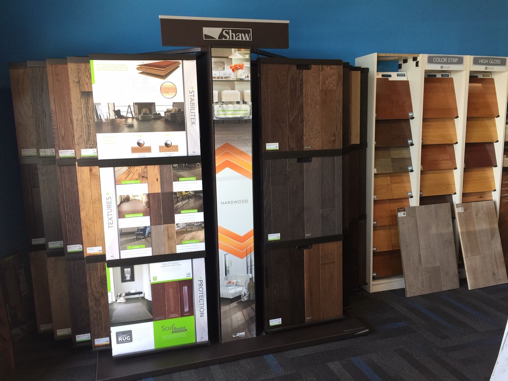 selection of flooring swatches