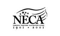 The 100th-anniversary logo for NECA, featuring the text (Powerful Tradition. Electrifying Future) and the years 1901-2001.