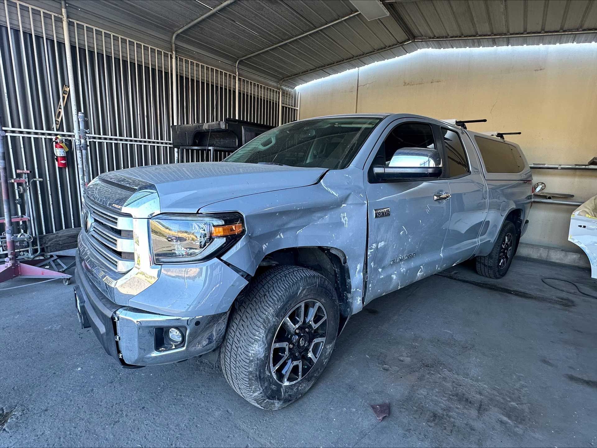 before - collision repair of Tundra truck