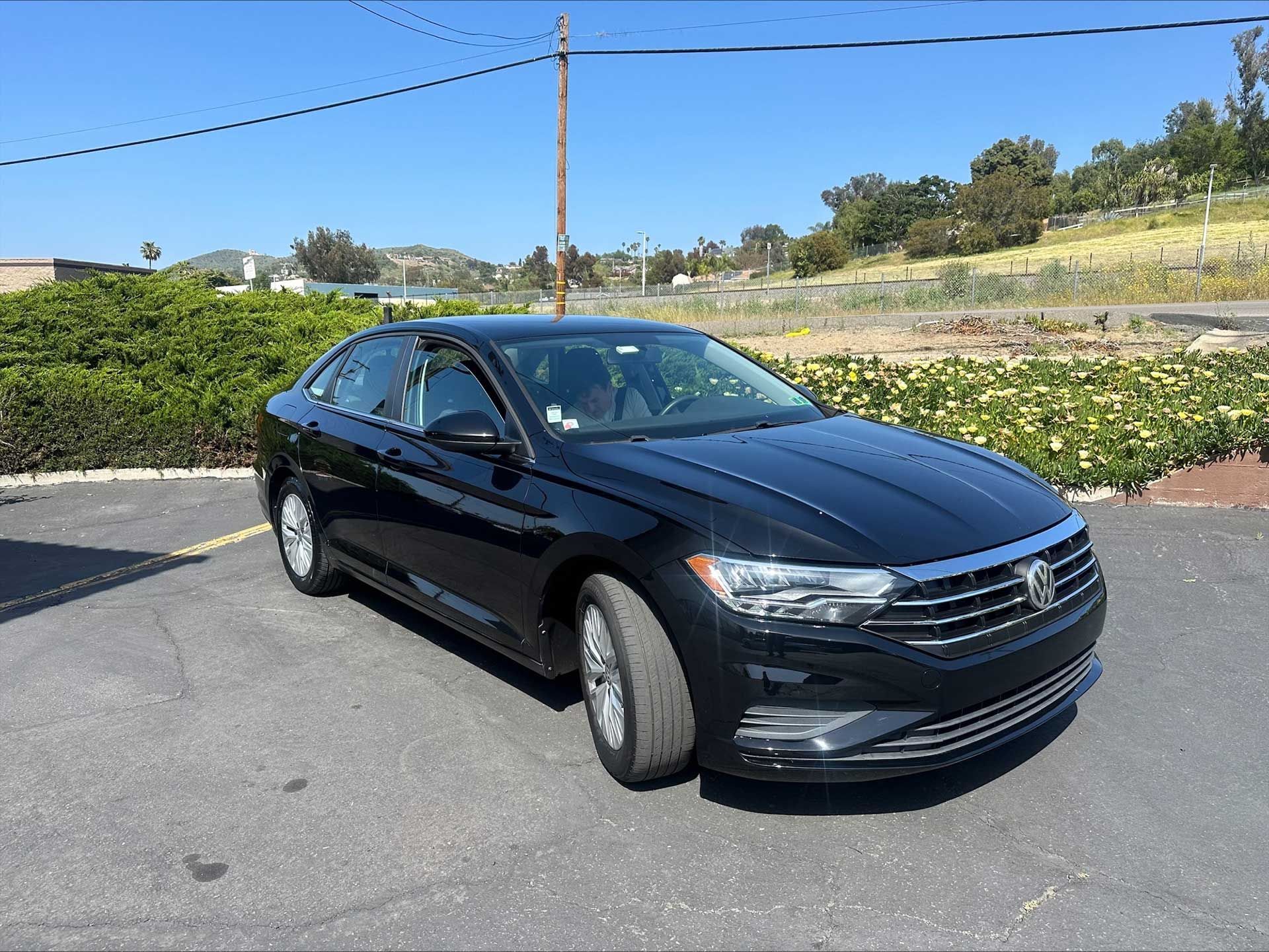 after - collision repair of Volkswagen sedan