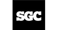 White “SCC” letters on a black background