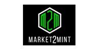 Black-and-green Market2Mint logo with a stylized hexagon icon and the text “MARKET2MINT”