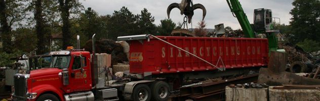 Six Recycling crane truck
