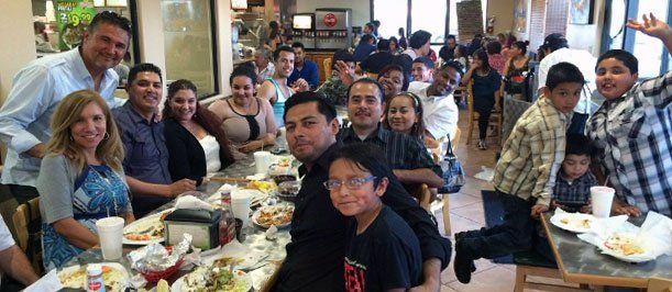 People dining at La Mexicana Taqueria