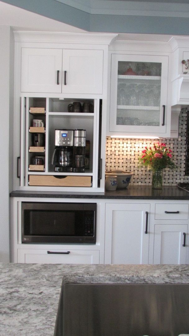 Custom coffee bar cabinet