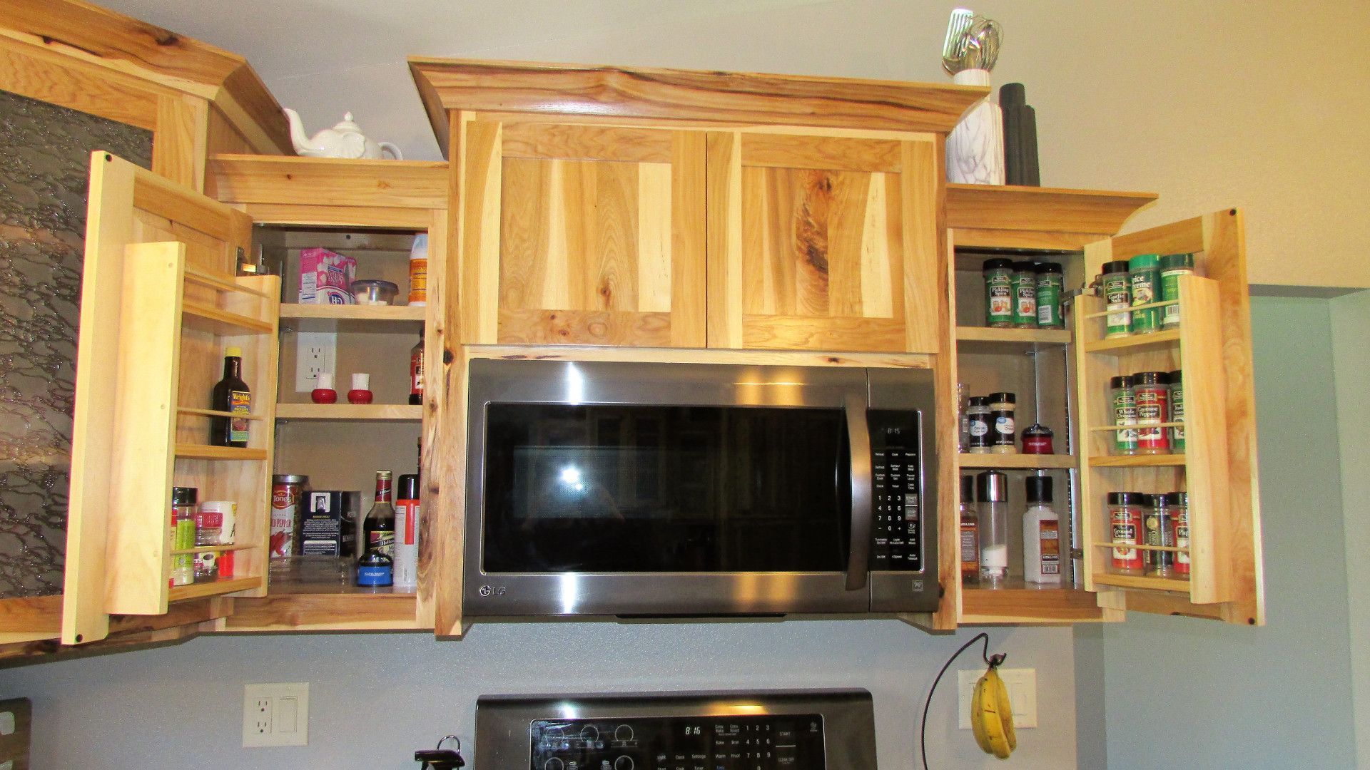Spice rack microwave cabinet
