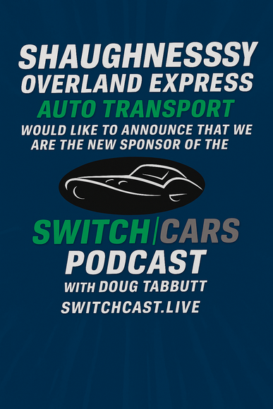 A poster for the shaughnessy overland express auto transport podcast.